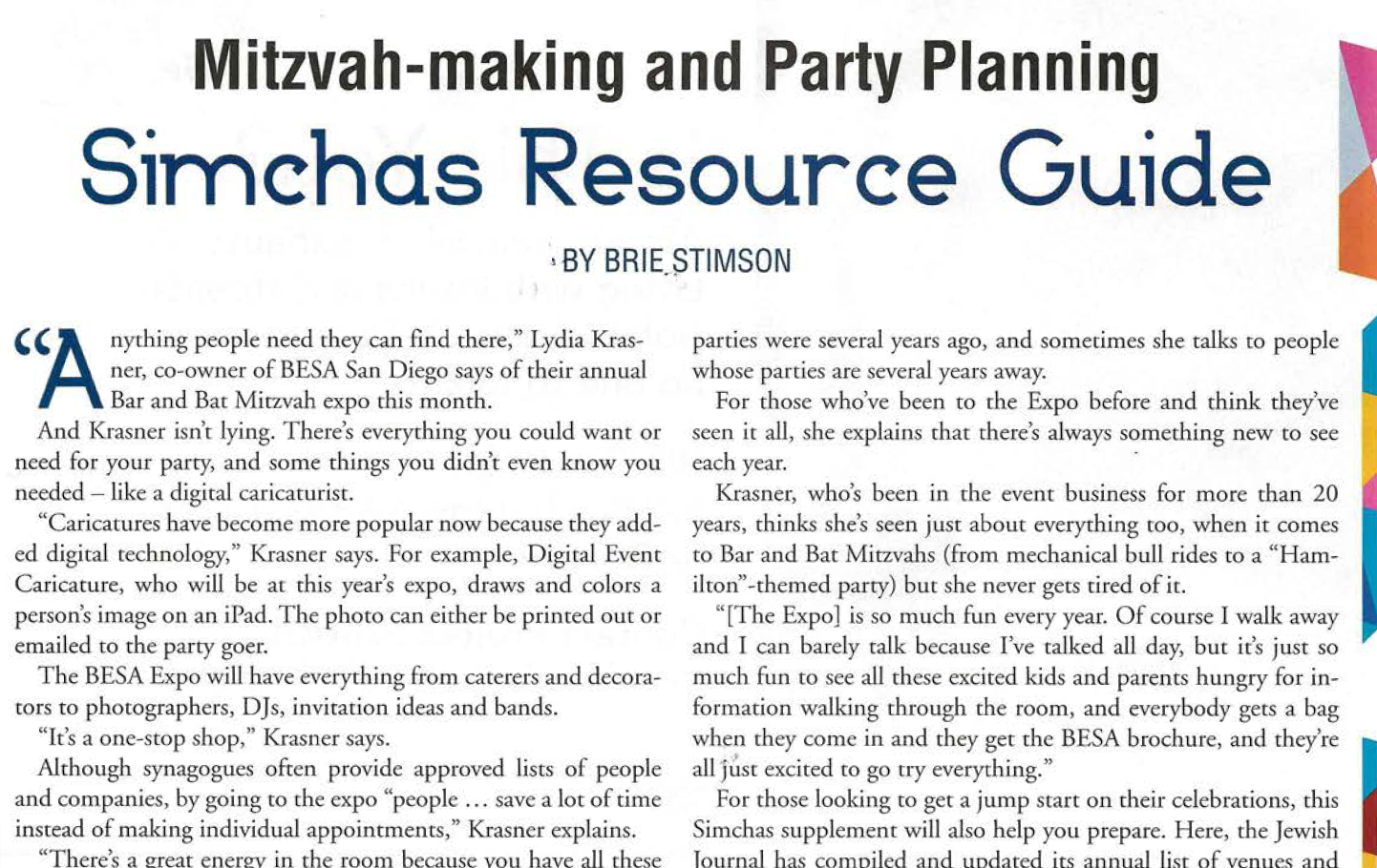 Ad SD Jewish Journal Simchas Resource Guide 2017 PDF